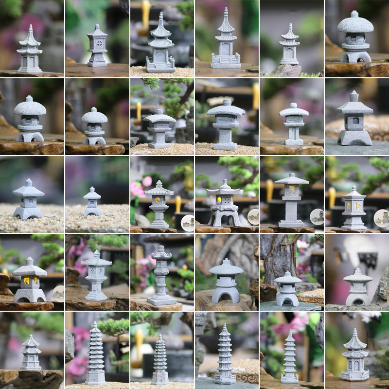 Japan Bonsai Garden - Vintage Zen Miniature Sand Stone Tower