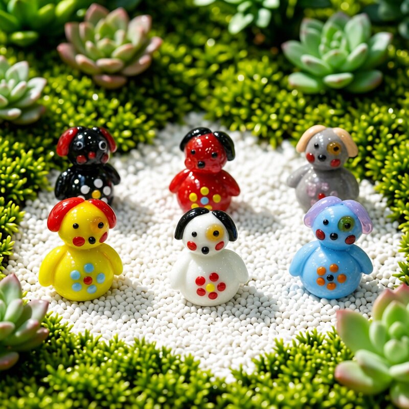 Japan Bonsai Garden - Cute Handmade Mini Glass Dog Figurine