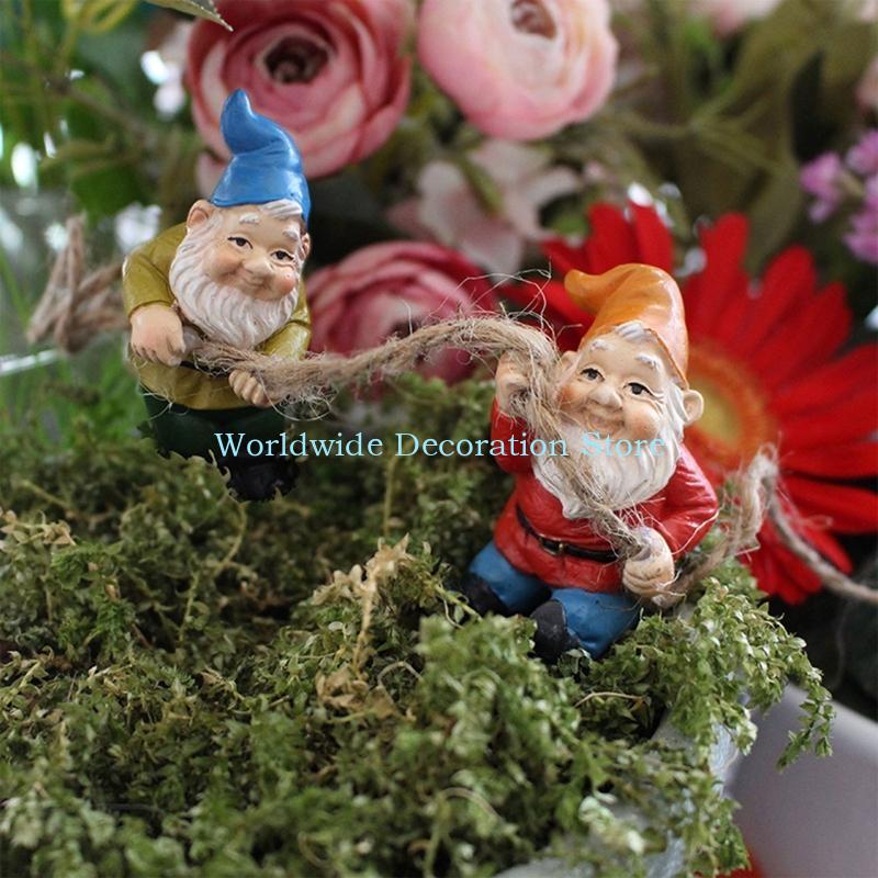 Q39B 4Pcs Dwarf Resin Figurine - Bonsai Garden Layout 评论和价格