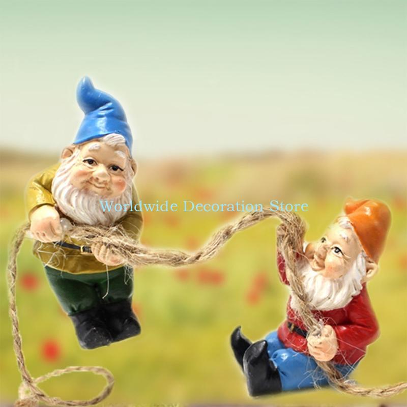 Q39B 4Pcs Dwarf Resin Figurine - Bonsai Garden Layout 评论和价格