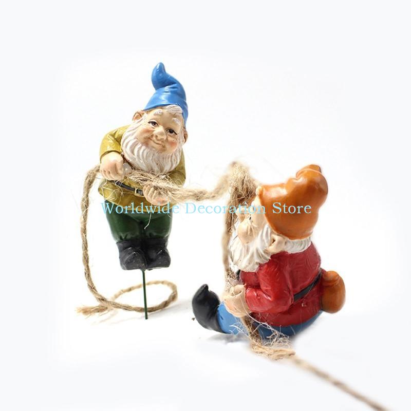 Q39B 4Pcs Dwarf Resin Figurine - Bonsai Garden Layout 评论和价格