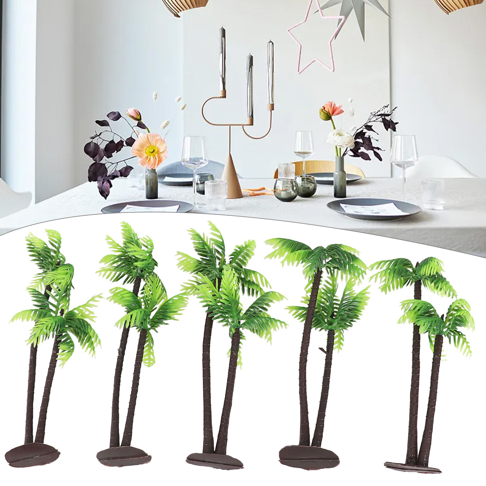 5Pcs Artisan-Inspired Coconut  - Bonsai Garden Layout 评论和价格