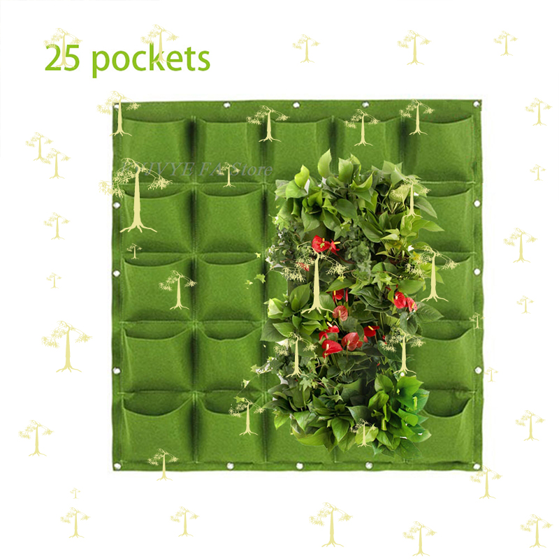 25 Pockets Wall Hanging Planti - Bonsai Vertical Garden 评论和价格