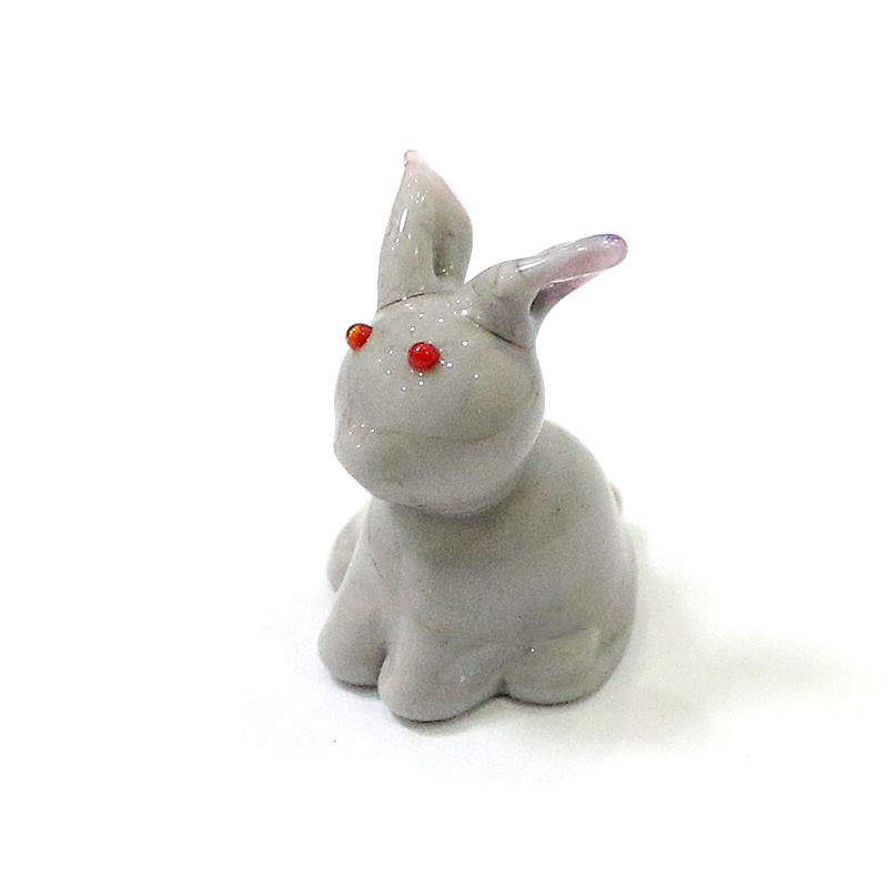 2pcs Mini Glass Bunny Figurine - Japan Bonsai Garden 评论和价格