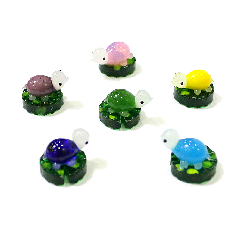 2pcs Colorful Mini Turtle Stat - Japan Bonsai Garden 评论和价格
